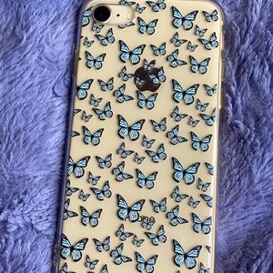 Butterfly Pattern Clear Case iPhone 8